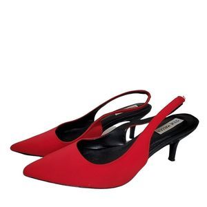 Steve Madden Red Kitten Heel Slingbacks 8.5M